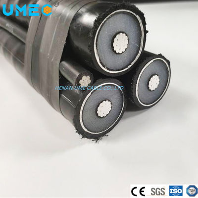 Επάνω XLPE PVC μονωμένος αλουμινένιος αγωγός 4X16 4X25 4X35 4X50 mm2 4 πυρήνες χαμηλής τάσης αερομεταφορέας καλώδιο ABC